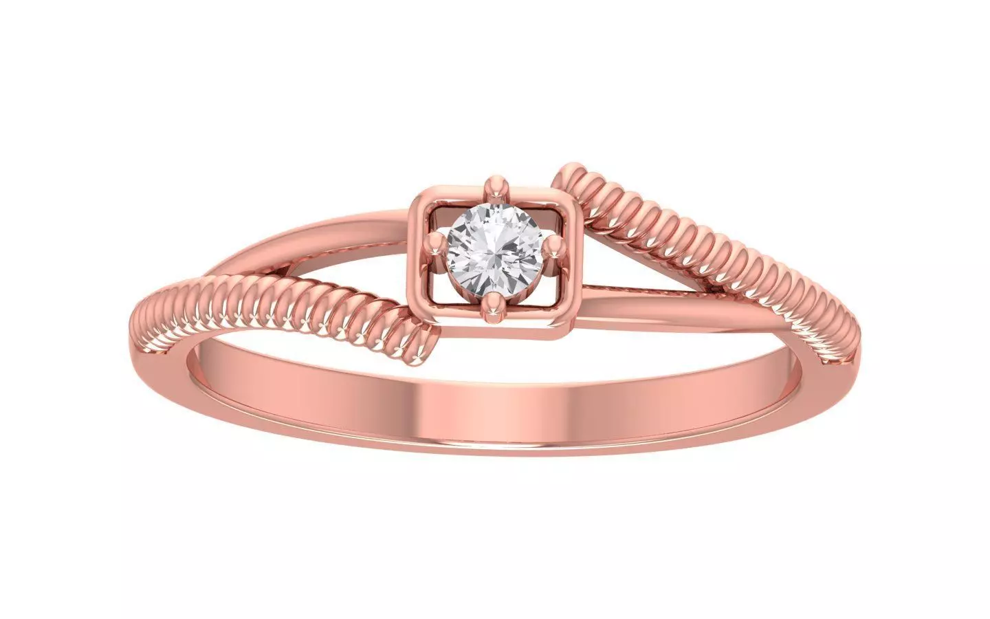 Solitaire Double Band Ring 3dm STL OBJ FBX Renders Details 3D print model_0