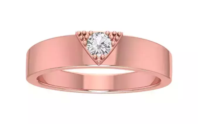 Solitaire Women Band Ring 3dm STL OBJ FBX Renders Details
