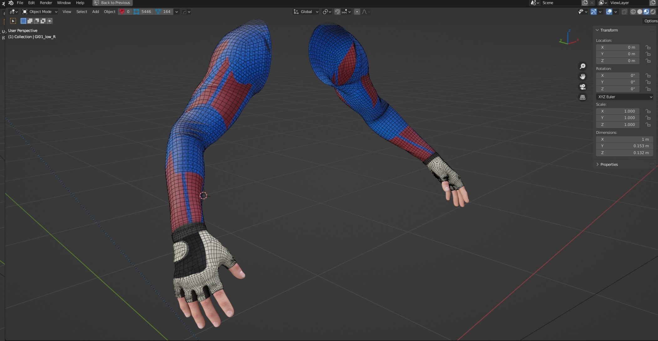FPS First Person Arms - 02 Low-poly 3D model_22