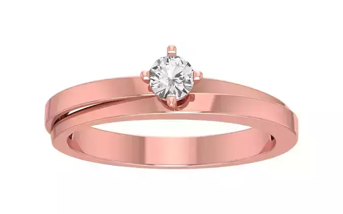 Solitaire Women Band Ring 3dm STL OBJ FBX Renders Details