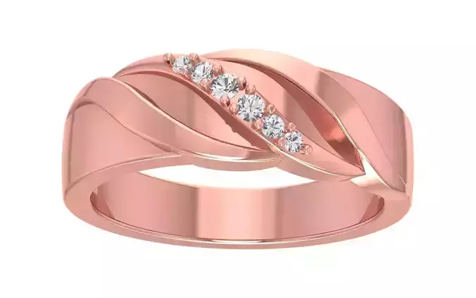Solitaire Women Band Ring 3dm STL OBJ FBX Renders Details