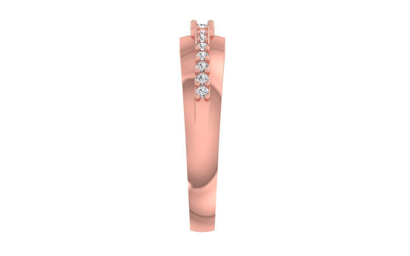 Solitaire Women Band Ring 3dm STL OBJ FBX Renders Details 3D print model_2