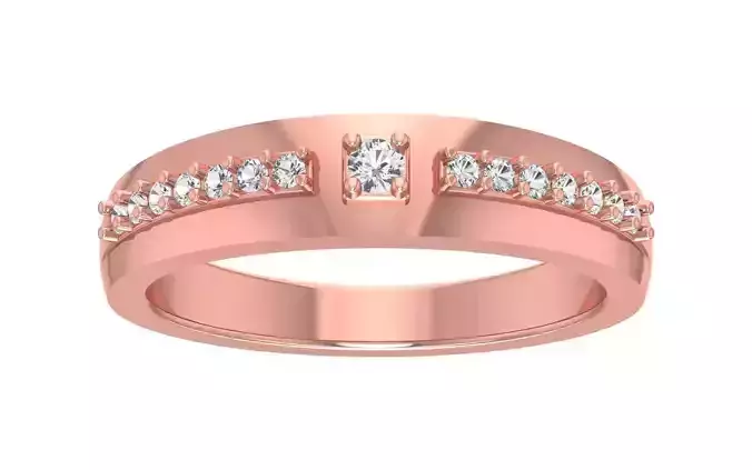 Solitaire Women Band Ring 3dm STL OBJ FBX Renders Details 3D print model