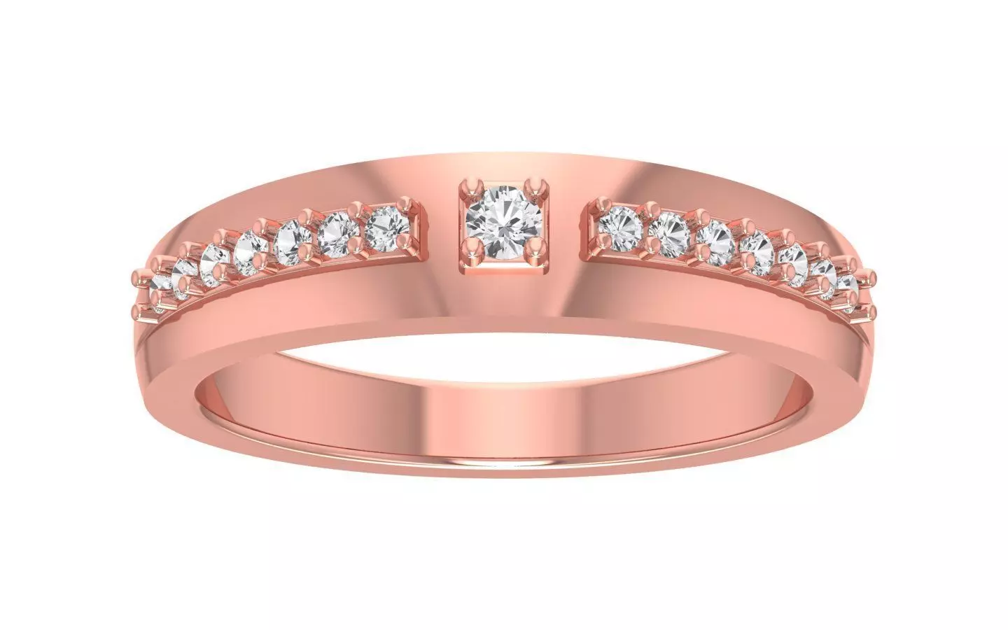 Solitaire Women Band Ring 3dm STL OBJ FBX Renders Details 3D print model_0