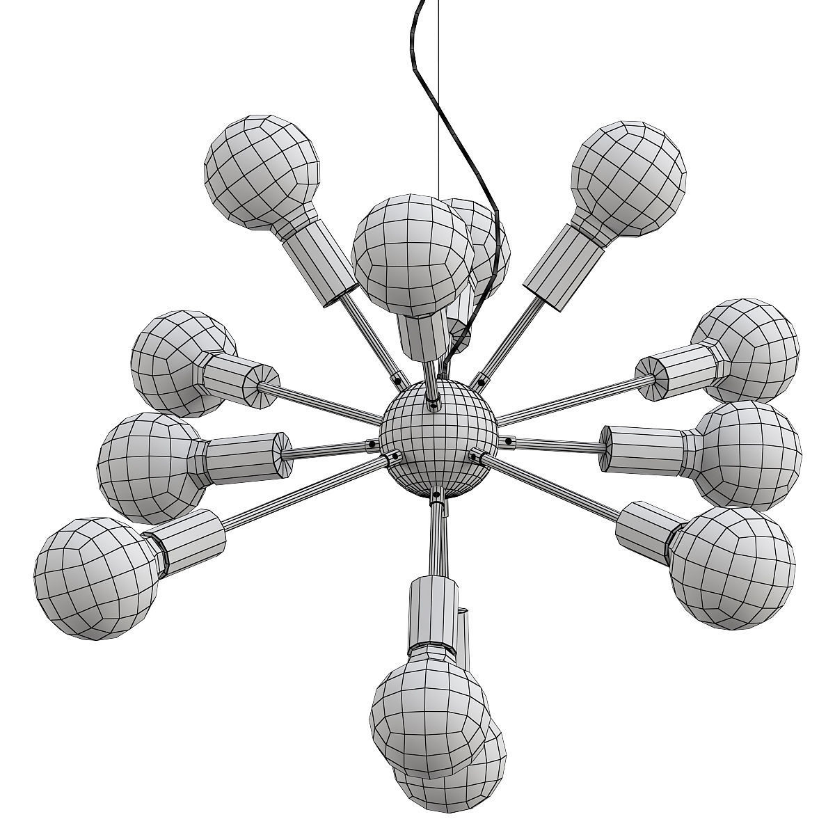 Sputnik 12 Black and Gold 3D model_1