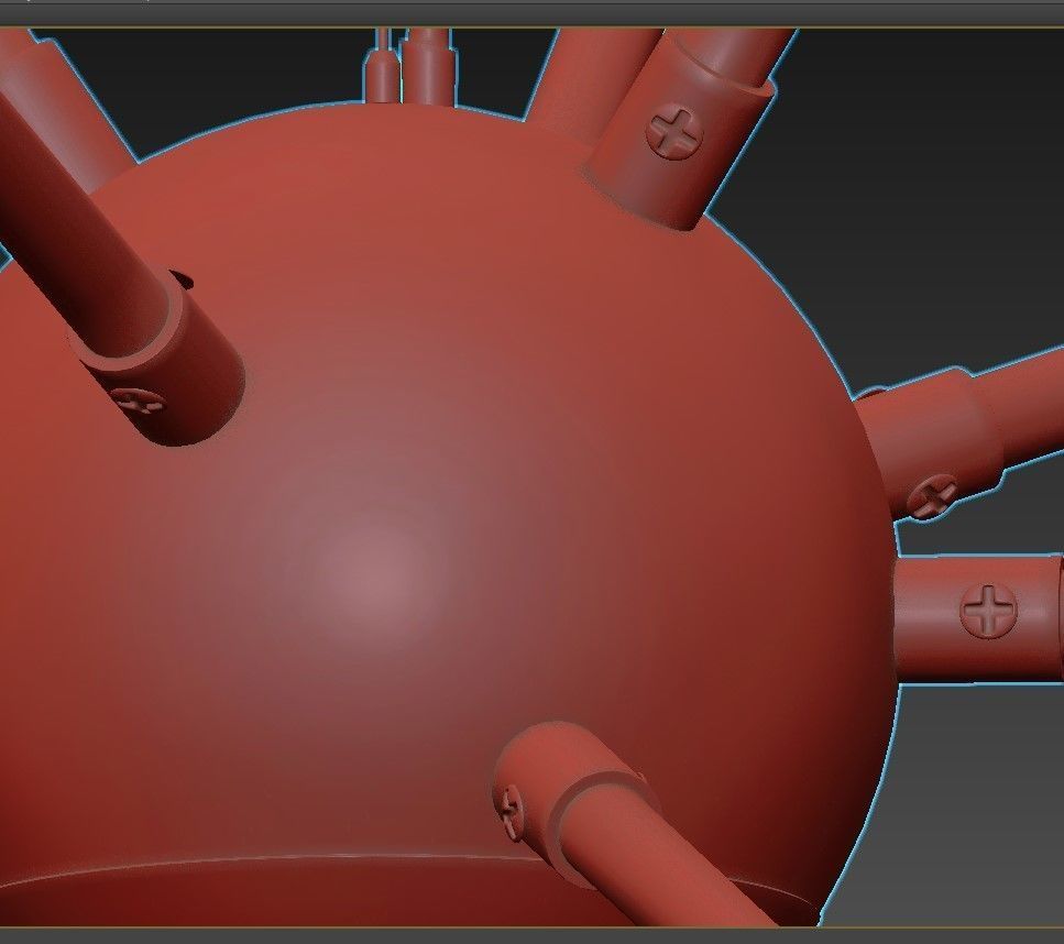 Sputnik 12 Black and Gold 3D model_5