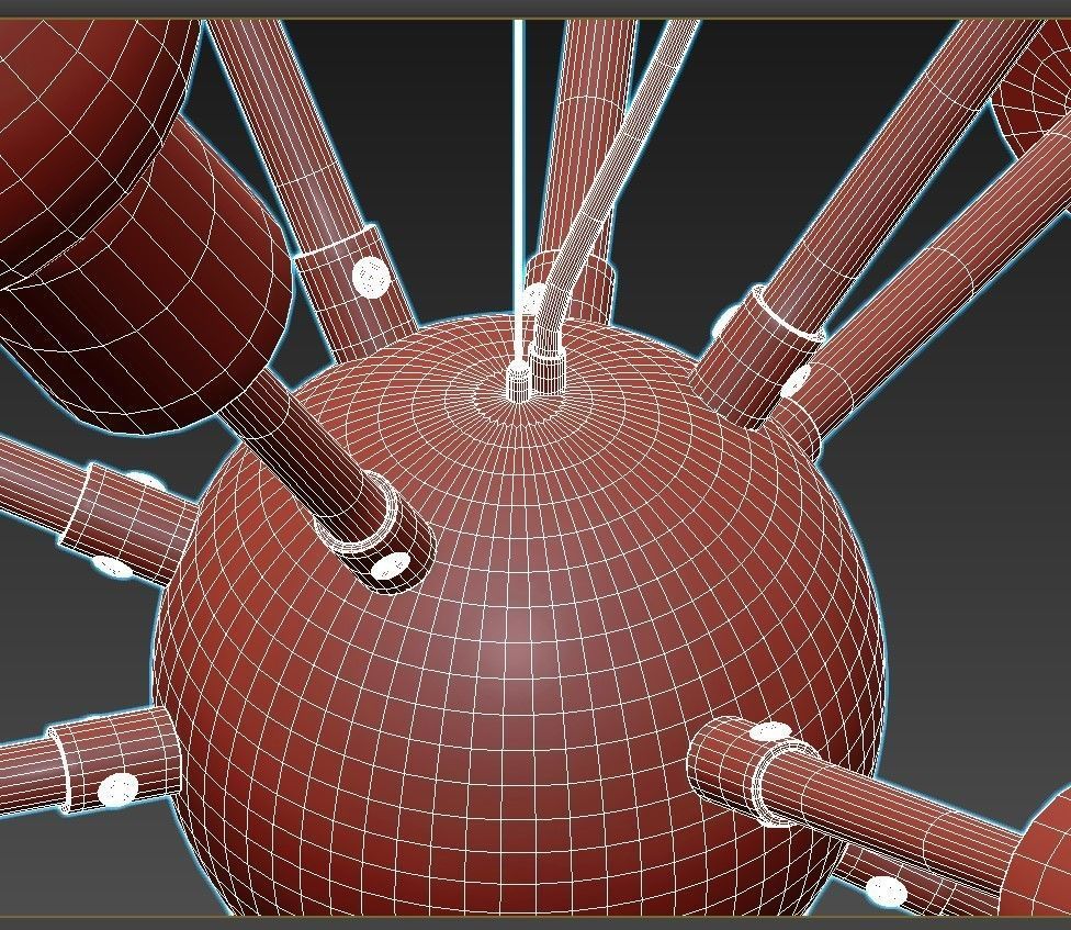 Sputnik 12 Black and Gold 3D model_2