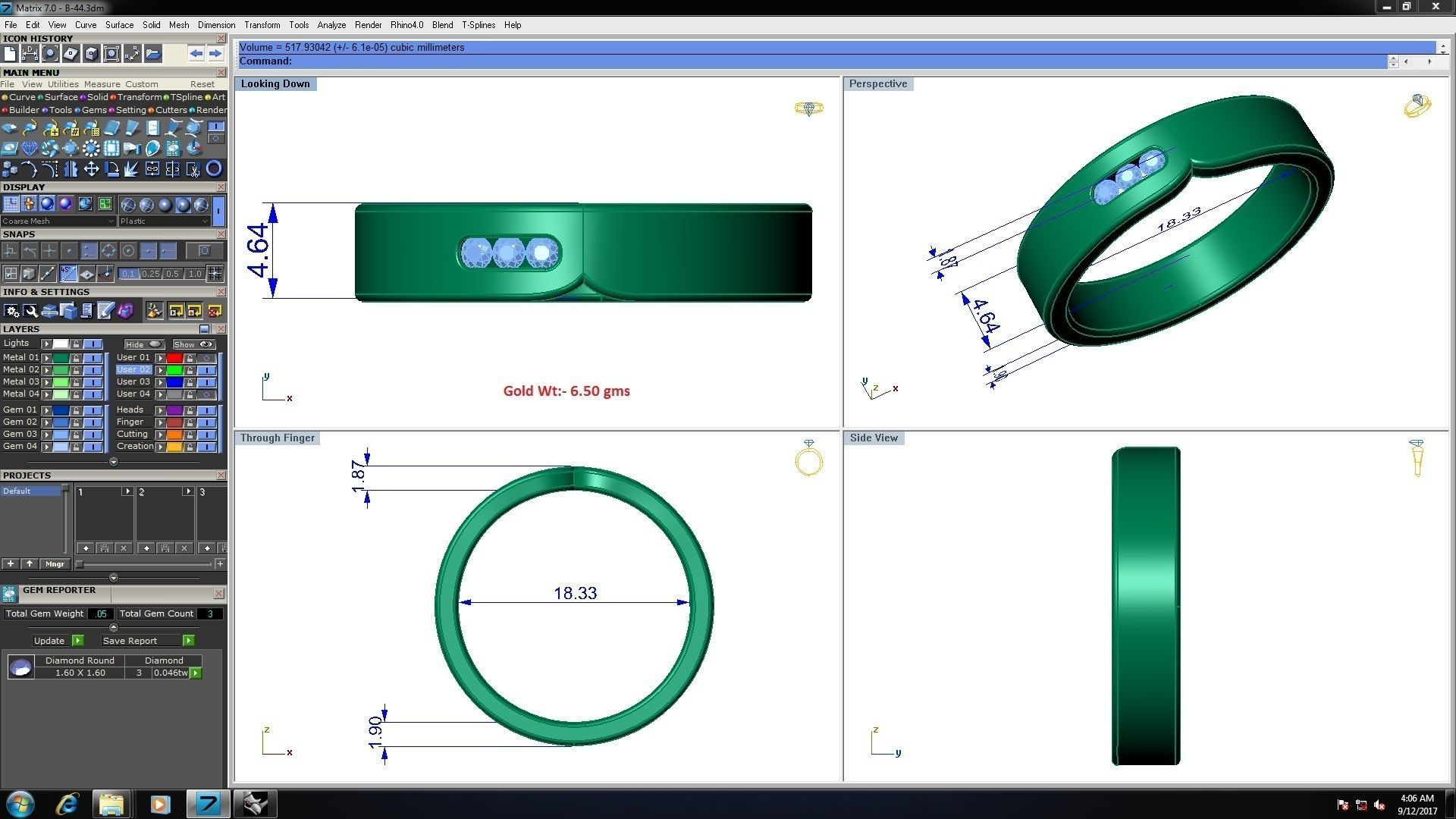 Solitaire Women Band Ring 3dm STL OBJ FBX Renders Details 3D print model_3