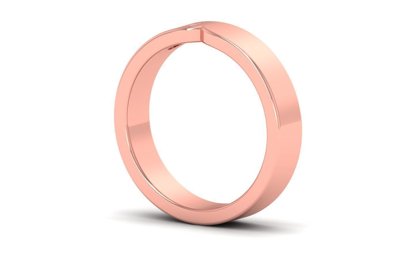 Solitaire Women Band Ring 3dm STL OBJ FBX Renders Details 3D print model_2