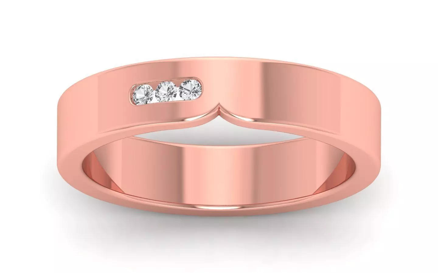 Solitaire Women Band Ring 3dm STL OBJ FBX Renders Details 3D print model_0