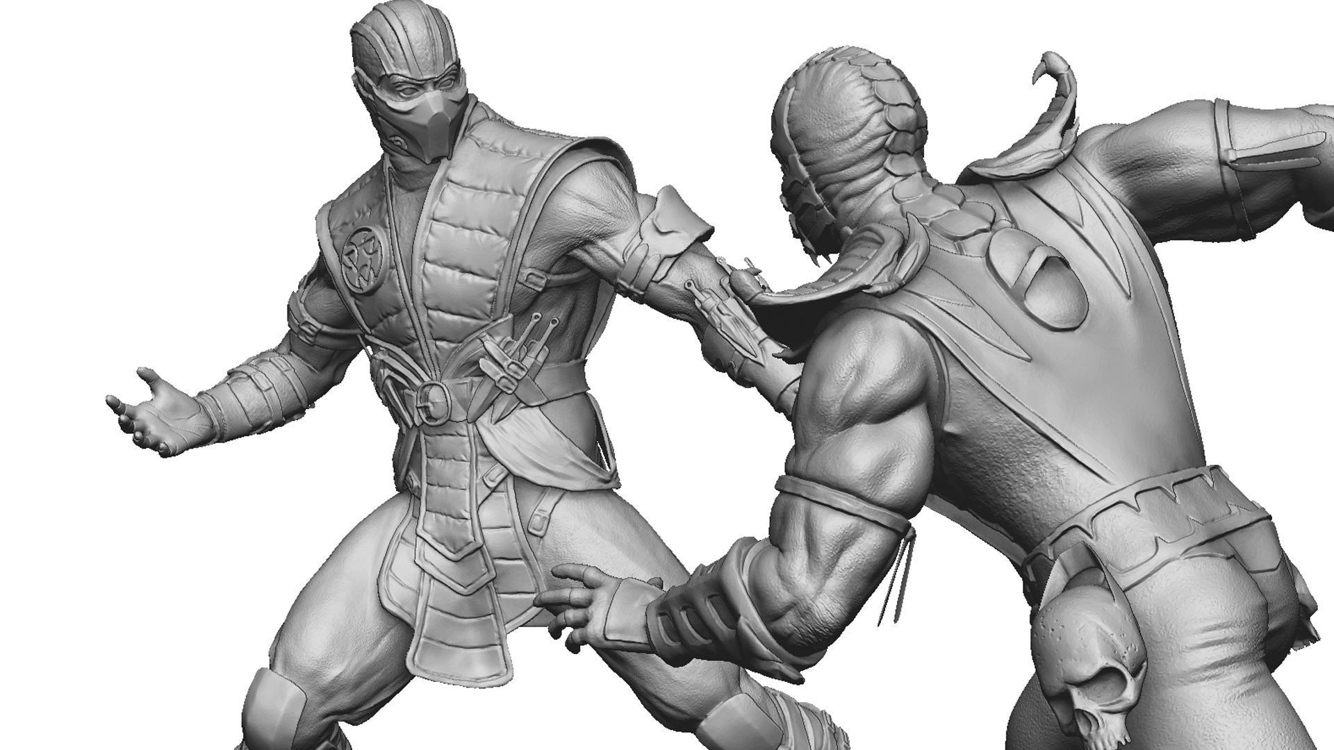 SCORPION VS SUB-ZERO for 3D PRINT STL  3D print model_2
