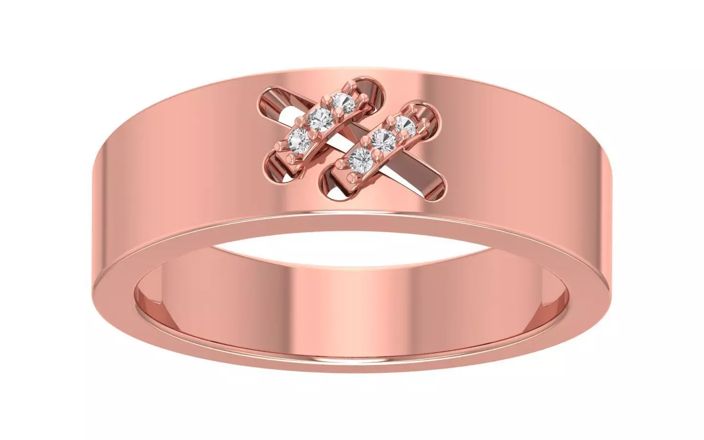 Solitaire Women Band Ring 3dm STL OBJ FBX Renders Details 3D print model_0