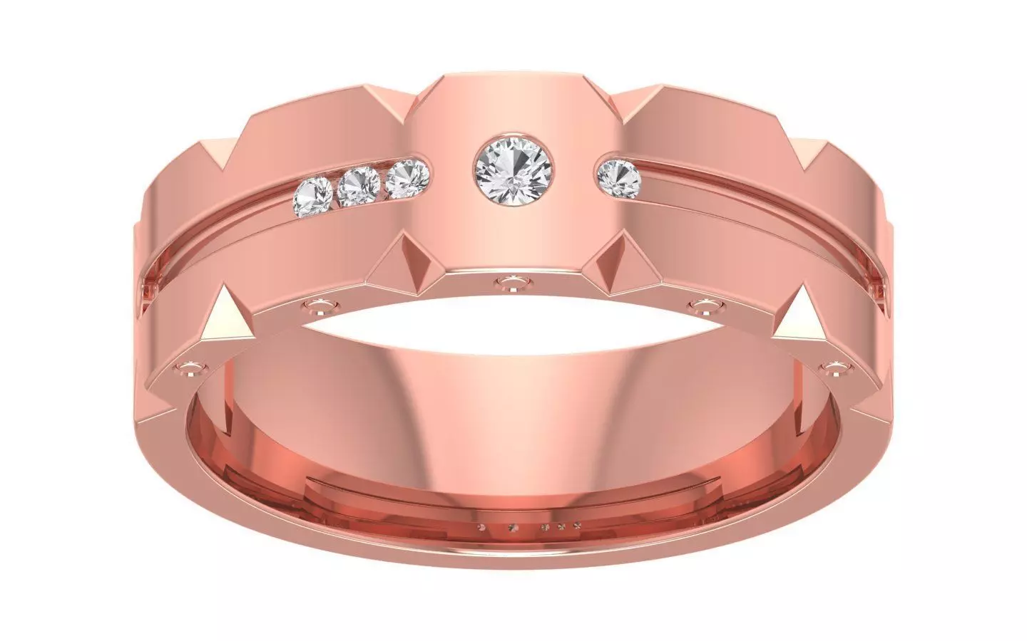 Solitaire Women Band Ring 3dm STL OBJ FBX Renders Details 3D print model_0