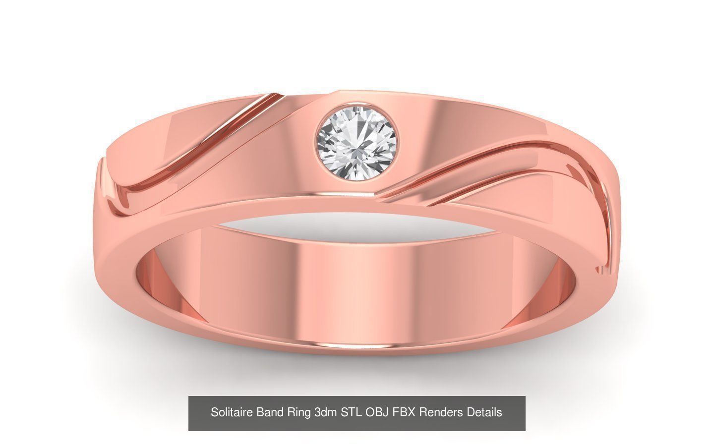 35 Solitaire Band Ring 3dm STL OBJ FBX Details Collection _11