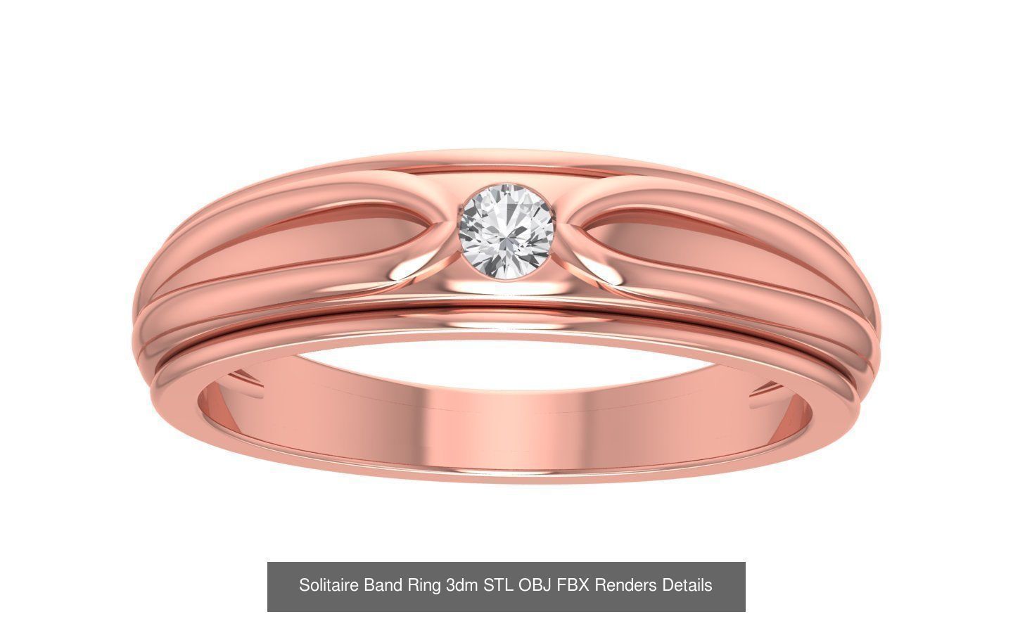 35 Solitaire Band Ring 3dm STL OBJ FBX Details Collection _3