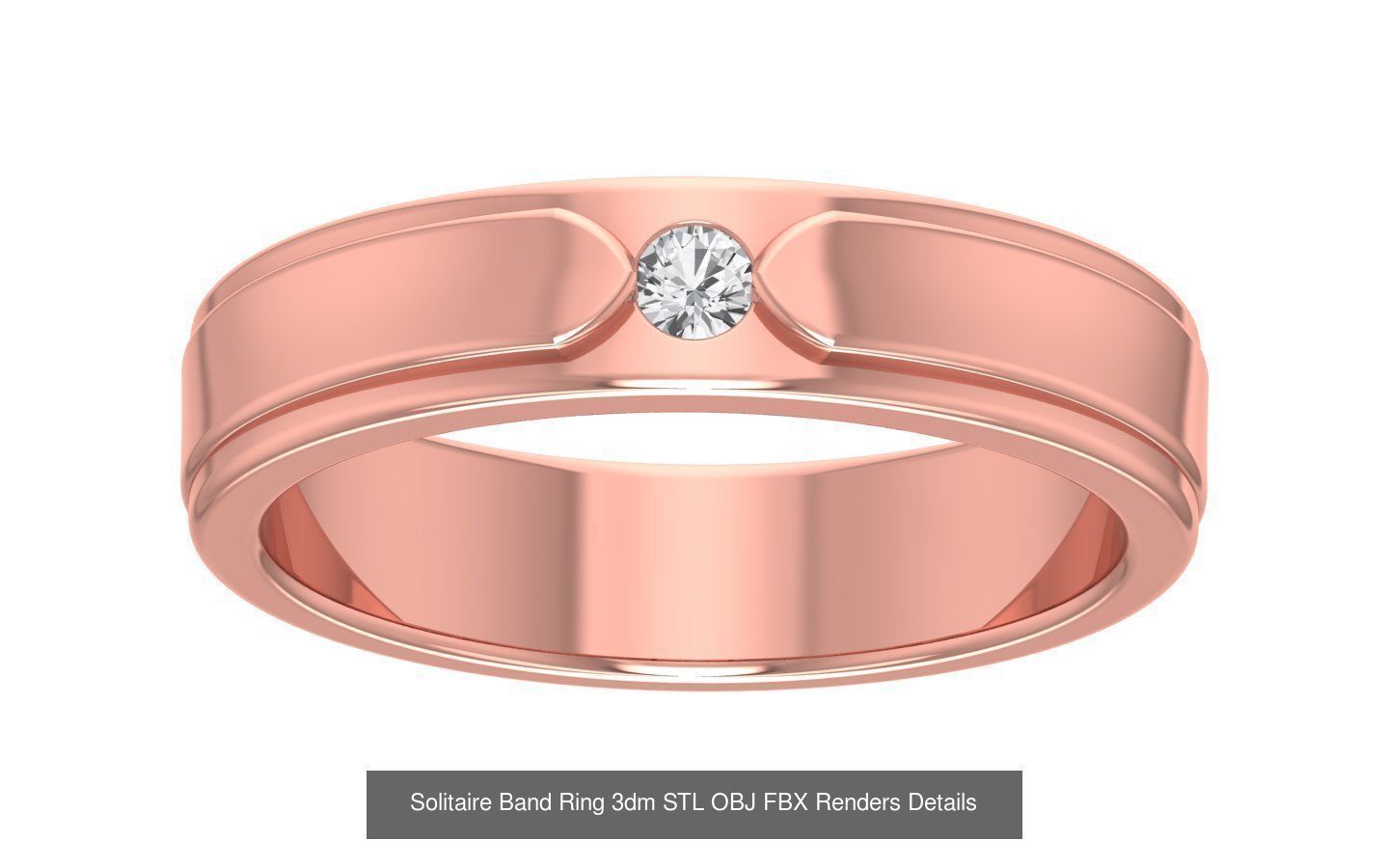 35 Solitaire Band Ring 3dm STL OBJ FBX Details Collection _5