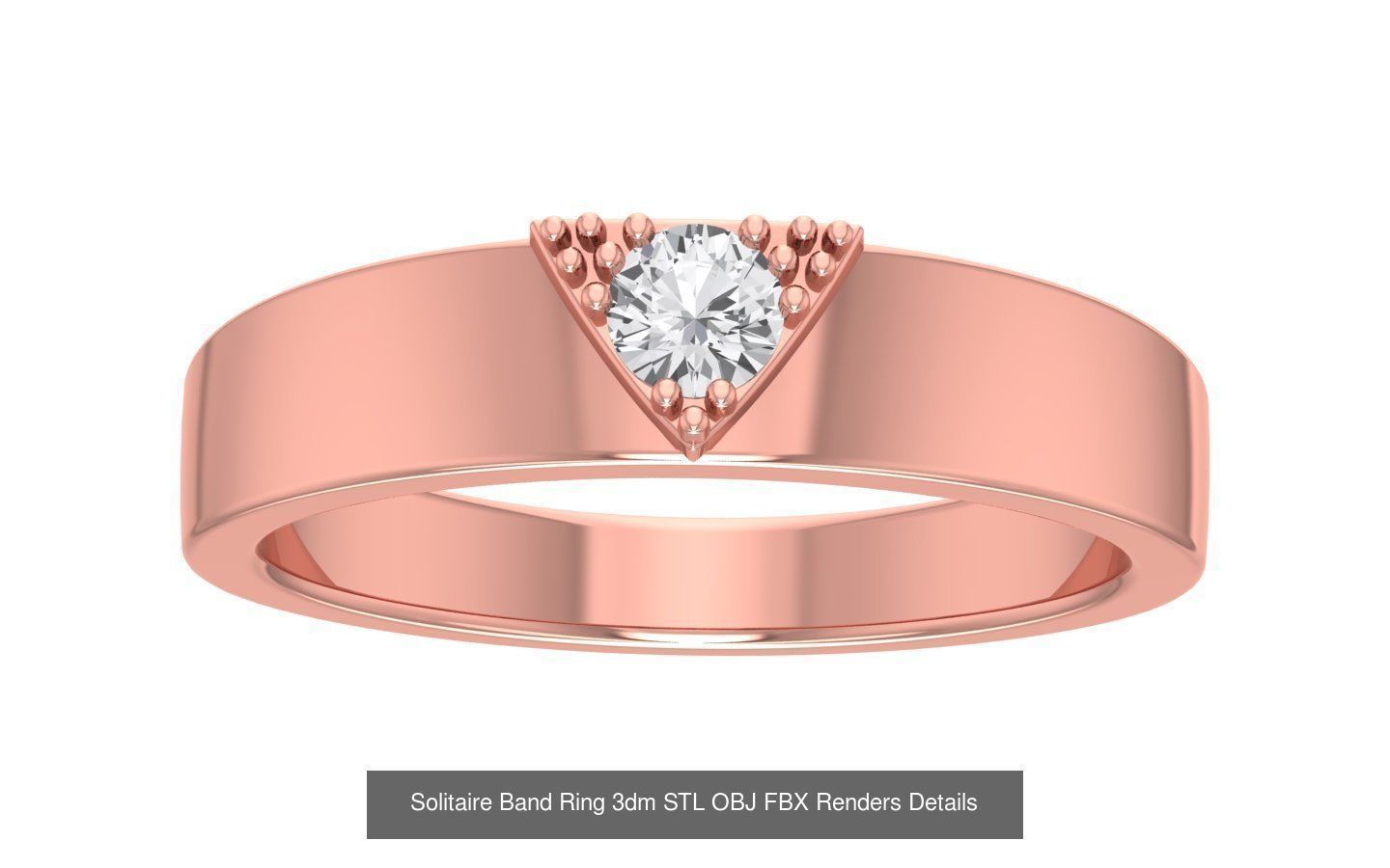 35 Solitaire Band Ring 3dm STL OBJ FBX Details Collection _18