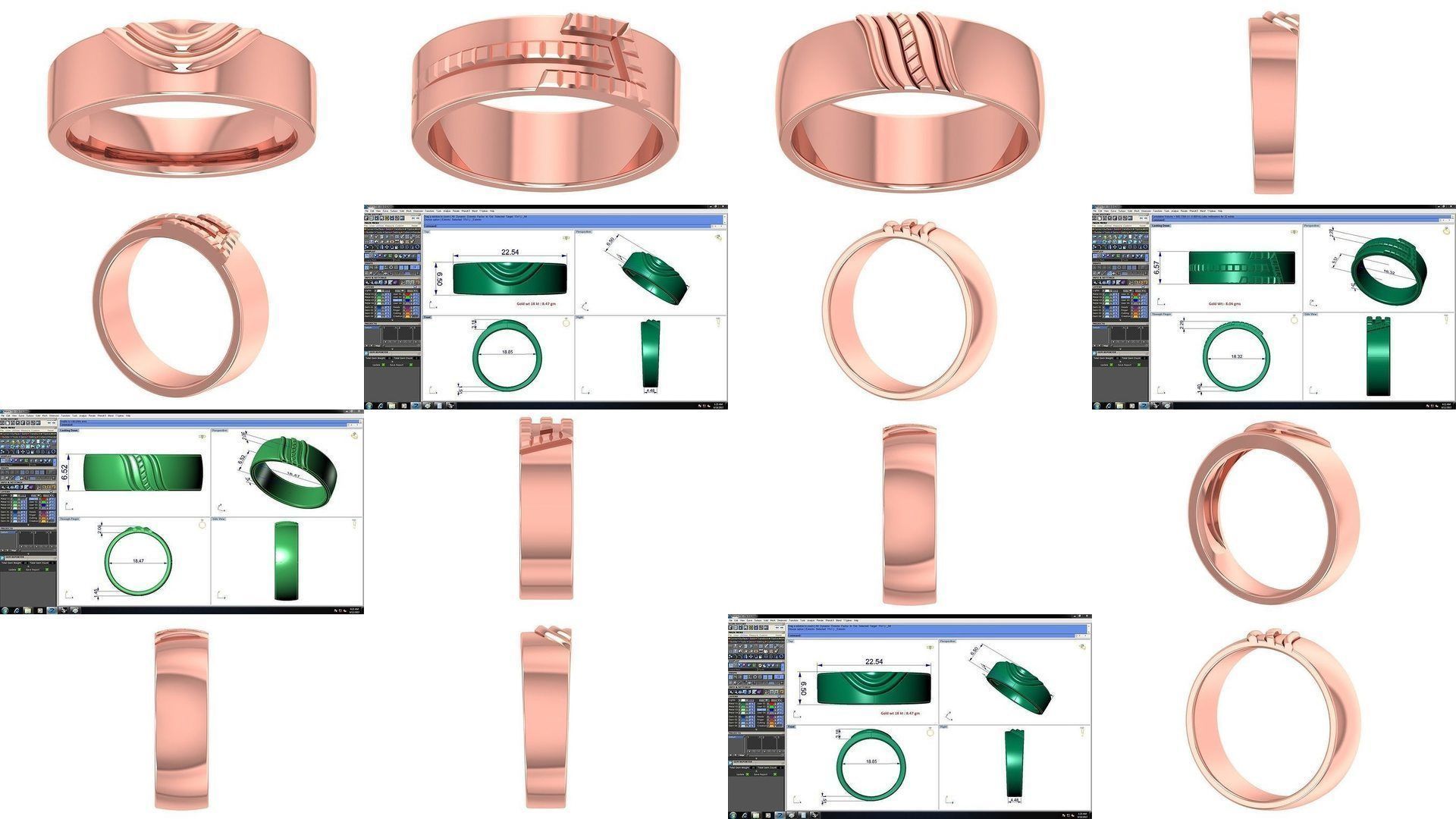 35 Solitaire Band Ring 3dm STL OBJ FBX Details Collection _2