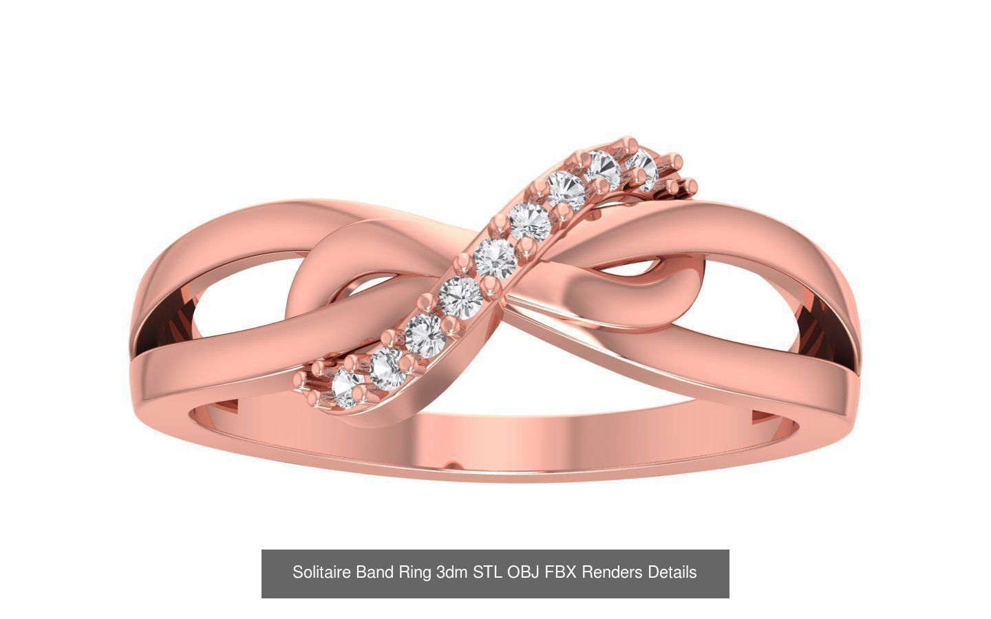 35 Solitaire Band Ring 3dm STL OBJ FBX Details Collection _7