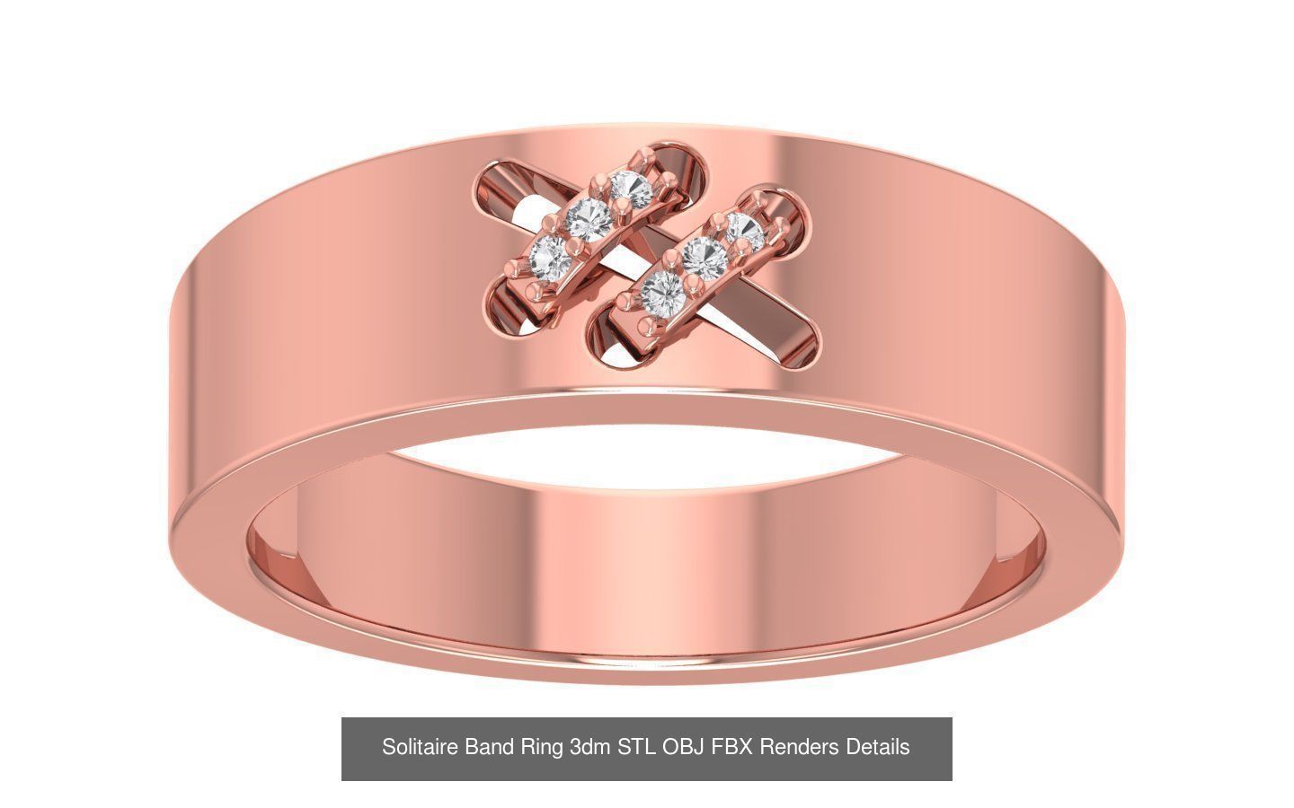 35 Solitaire Band Ring 3dm STL OBJ FBX Details Collection _32