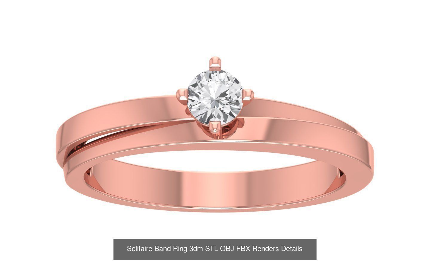 35 Solitaire Band Ring 3dm STL OBJ FBX Details Collection _23