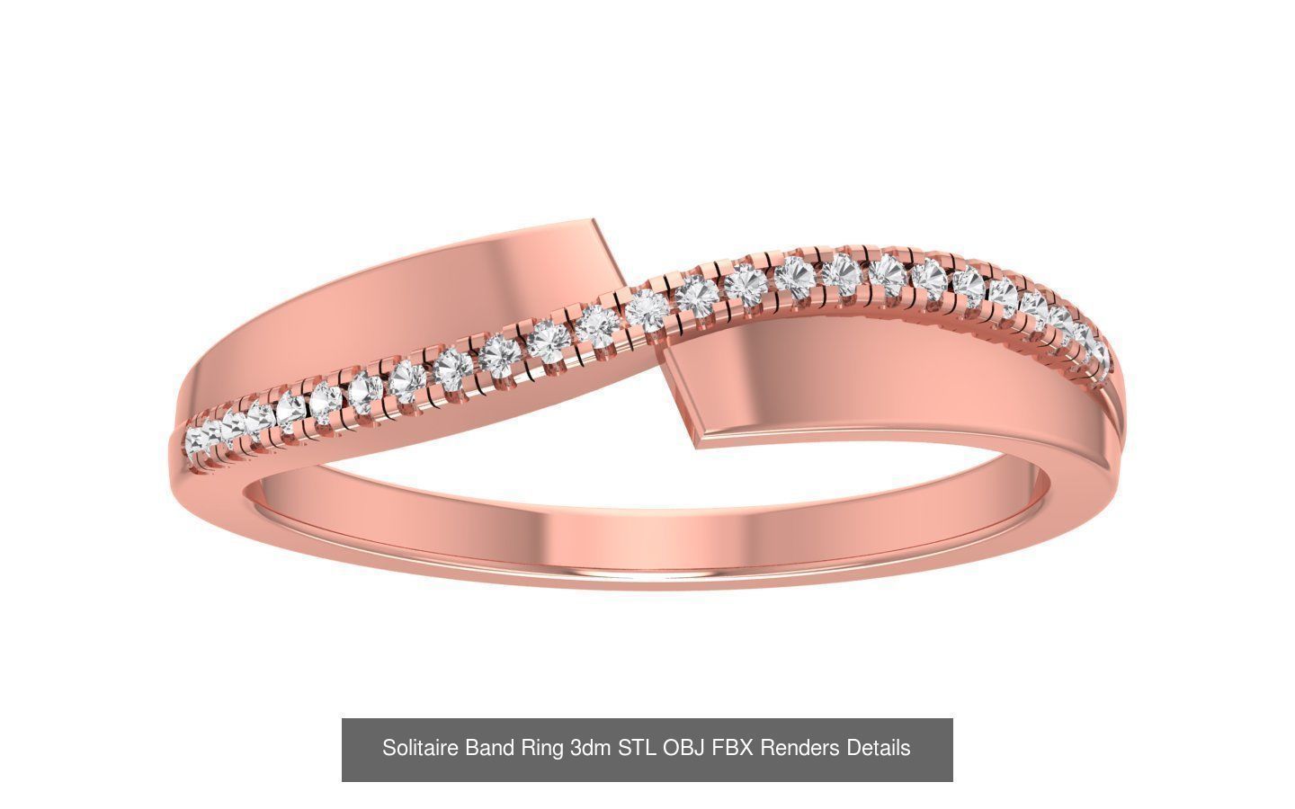 35 Solitaire Band Ring 3dm STL OBJ FBX Details Collection _25