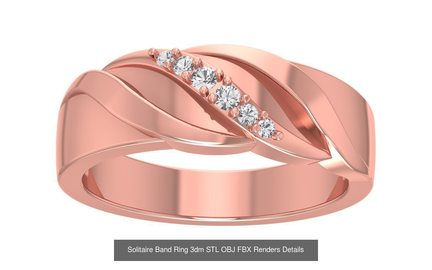 35 Solitaire Band Ring 3dm STL OBJ FBX Details Collection _26