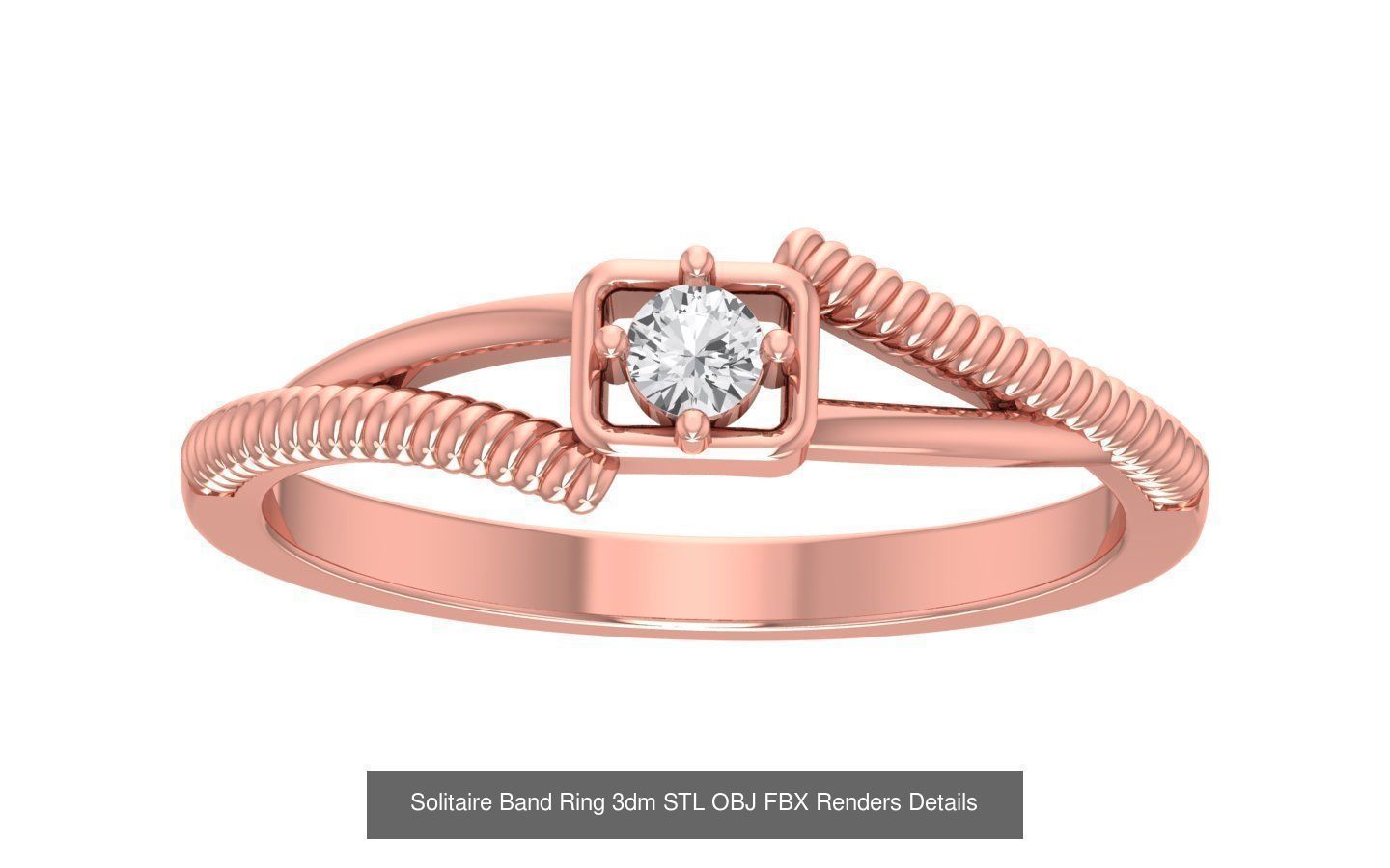 35 Solitaire Band Ring 3dm STL OBJ FBX Details Collection _17