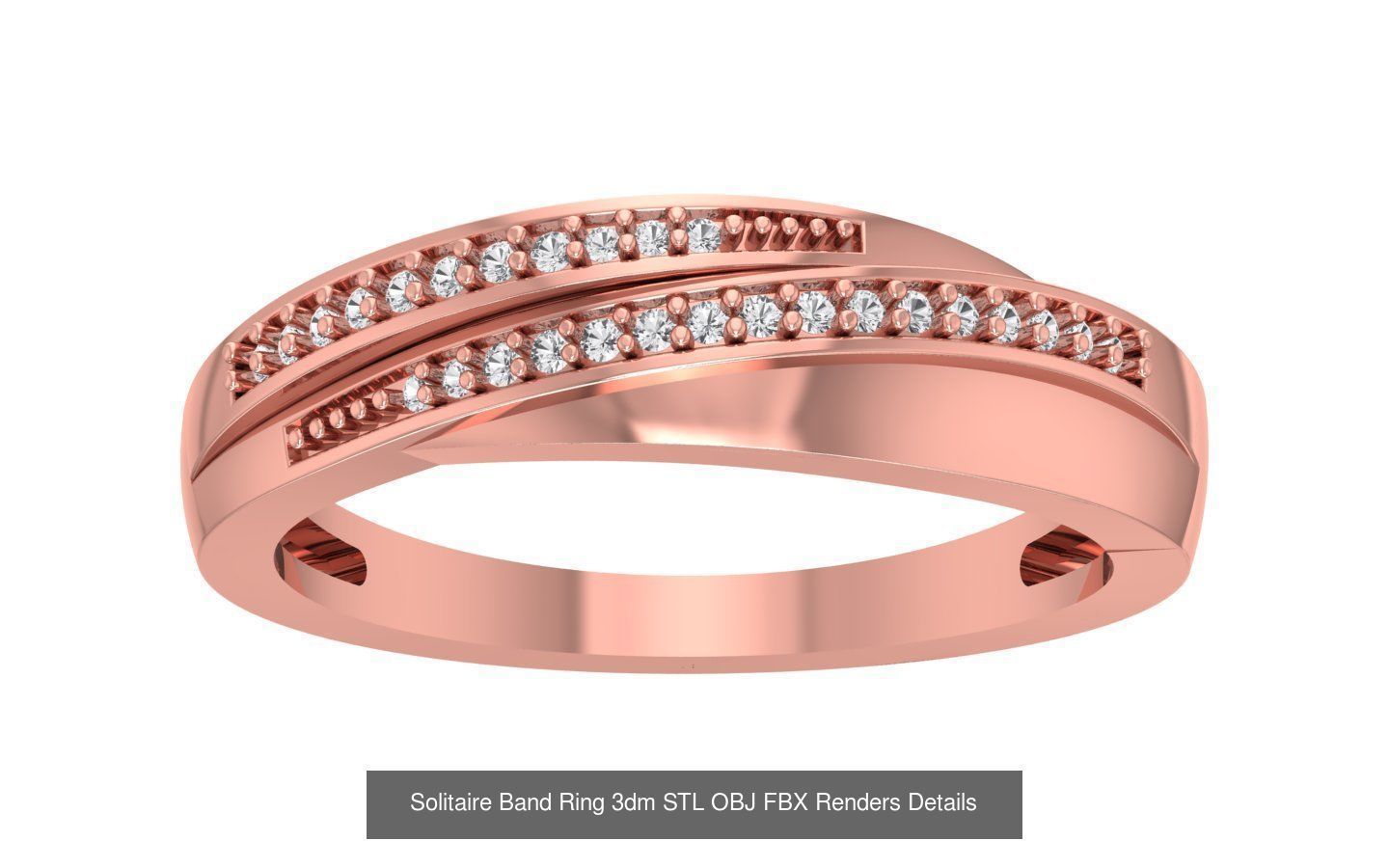35 Solitaire Band Ring 3dm STL OBJ FBX Details Collection _21