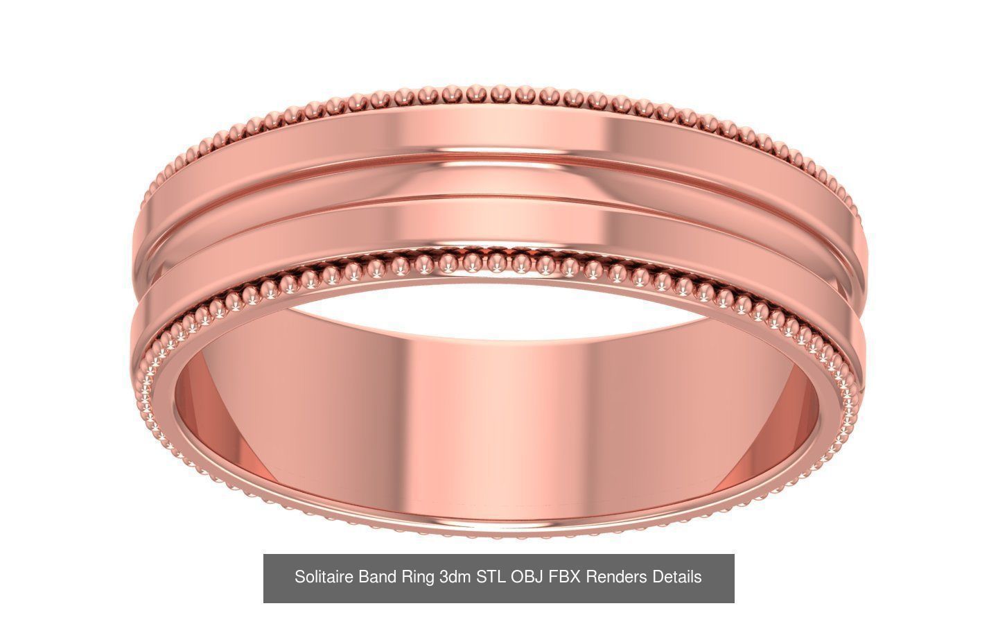 35 Solitaire Band Ring 3dm STL OBJ FBX Details Collection _12