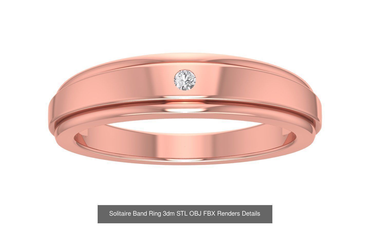 35 Solitaire Band Ring 3dm STL OBJ FBX Details Collection _20