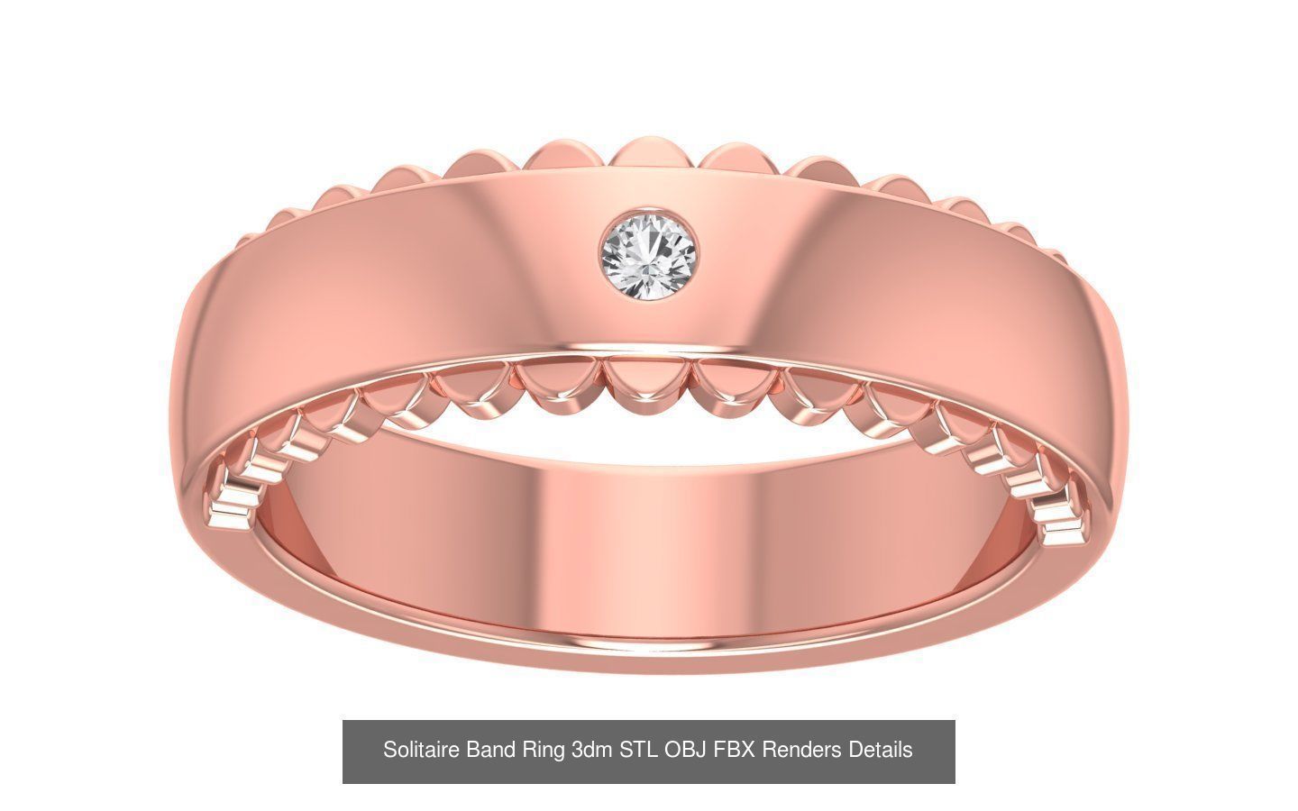 35 Solitaire Band Ring 3dm STL OBJ FBX Details Collection _9