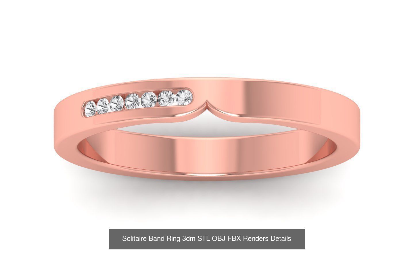 35 Solitaire Band Ring 3dm STL OBJ FBX Details Collection _30