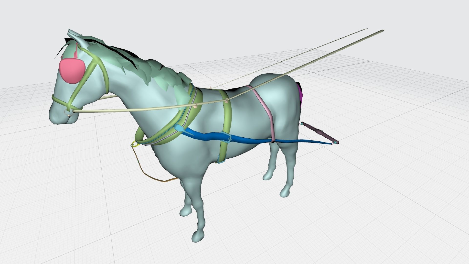 horse for a carriage model 3D model_11