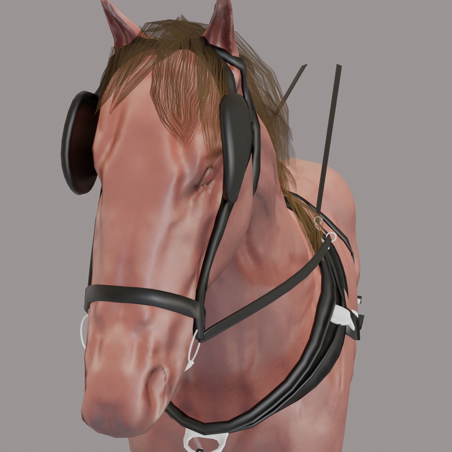 horse for a carriage model 3D model_9