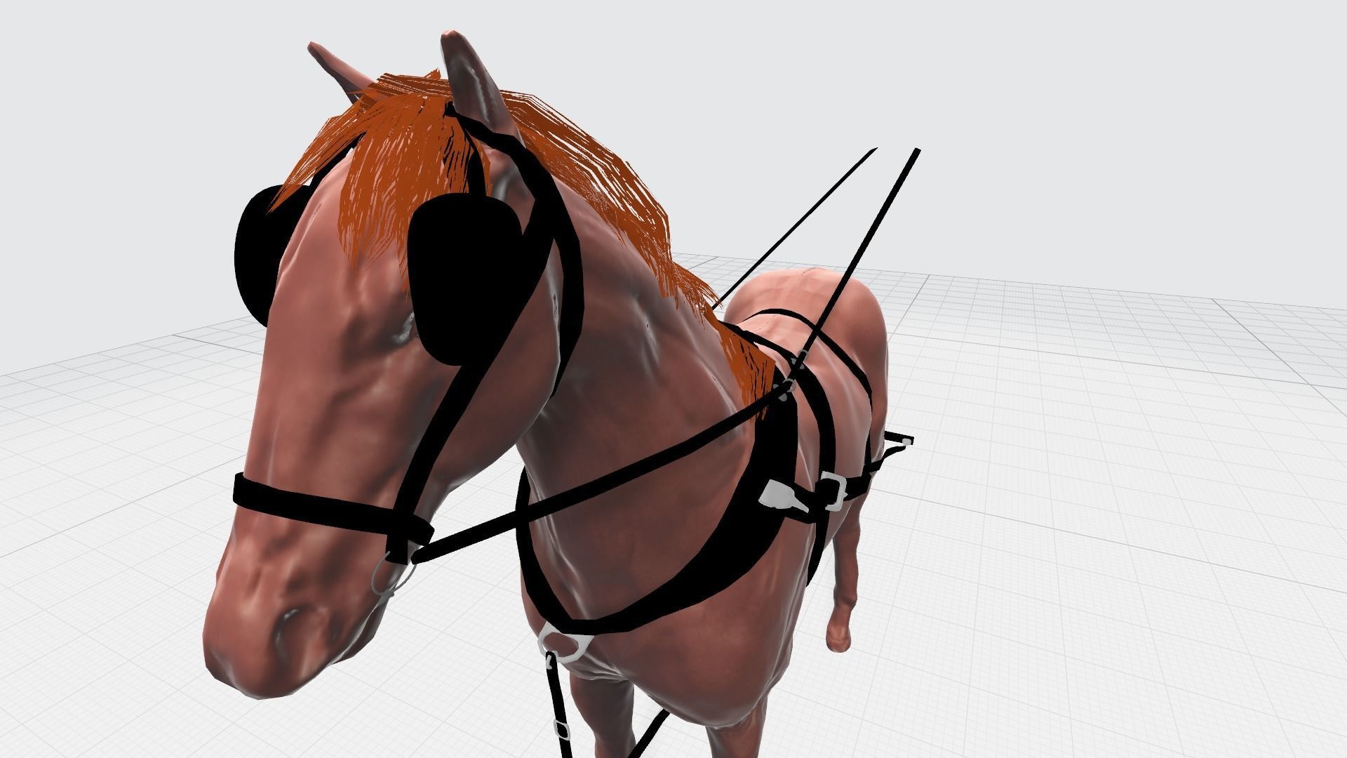 horse for a carriage model 3D model_6