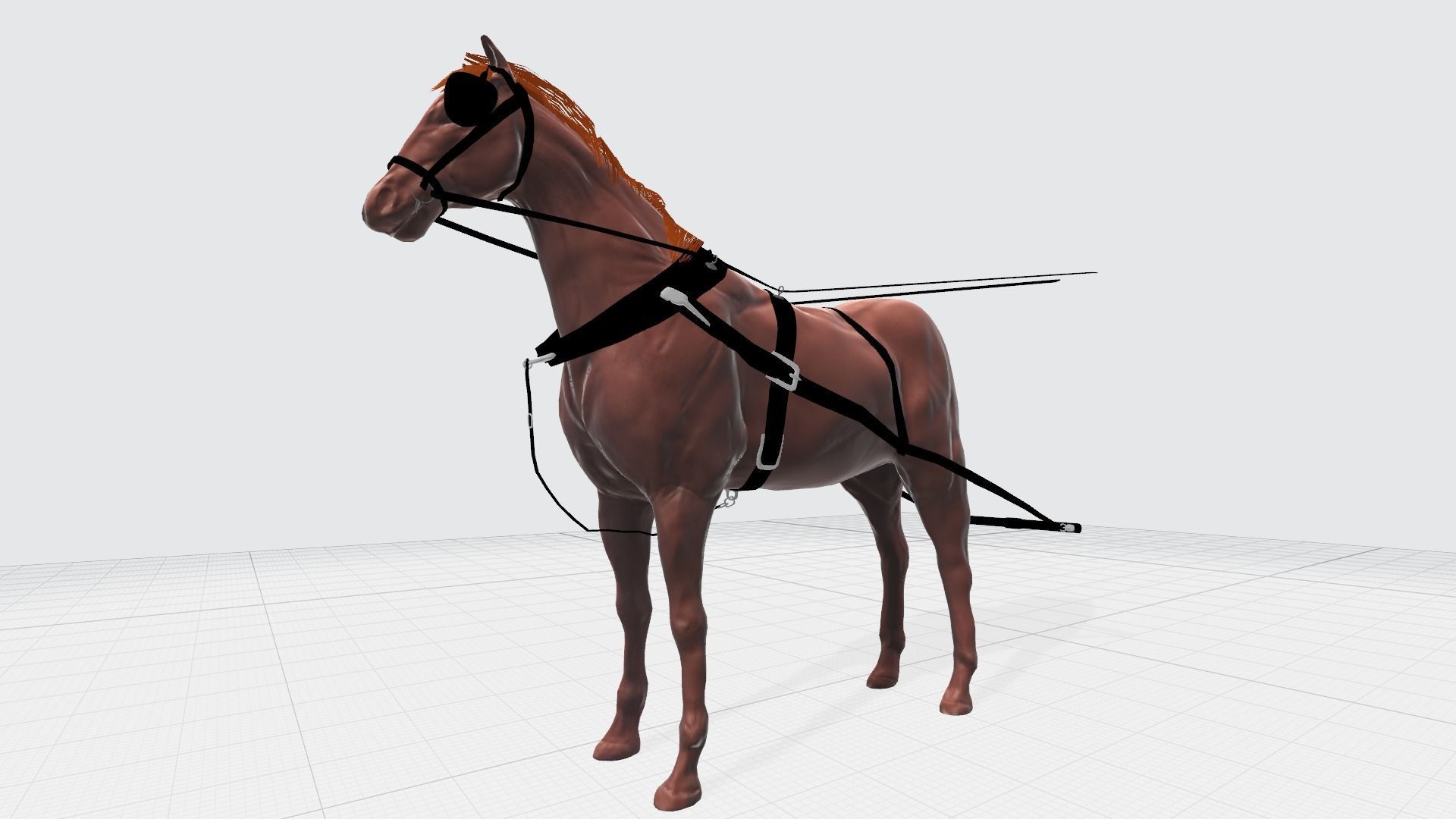 horse for a carriage model 3D model_2