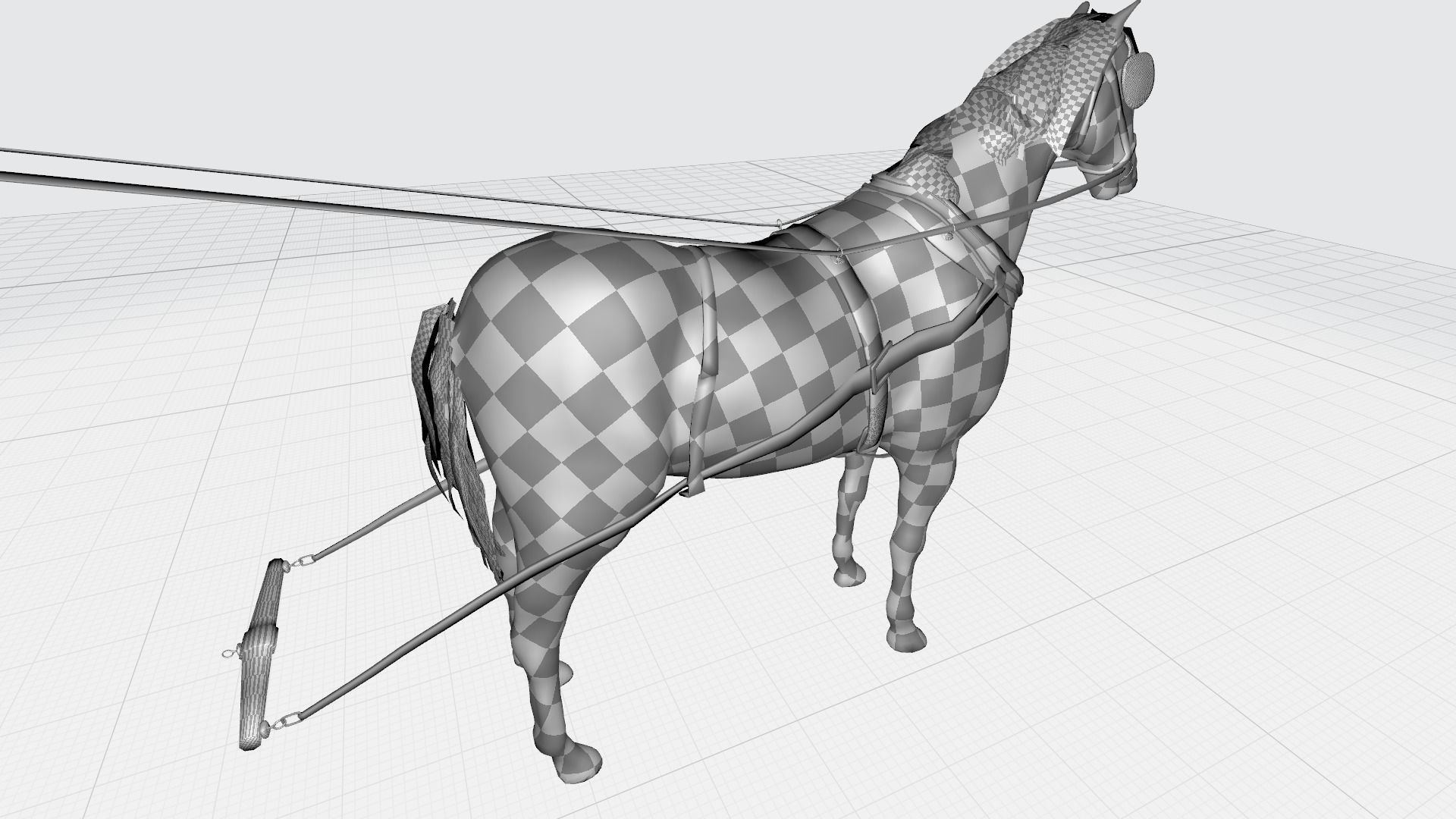 horse for a carriage model 3D model_14