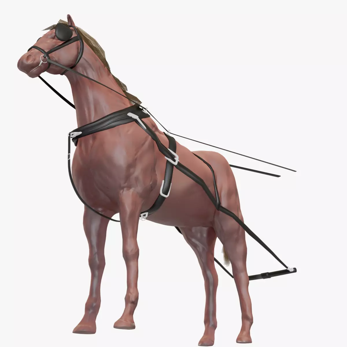 horse for a carriage model 3D model_0
