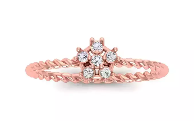 Solitaire Women Engagement Ring 3dm STL OBJ FBX Renders Details