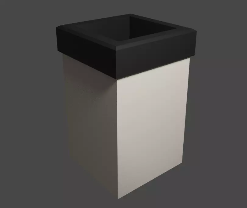 Simple Low Poly Trash Bin Free low-poly 3D model_0