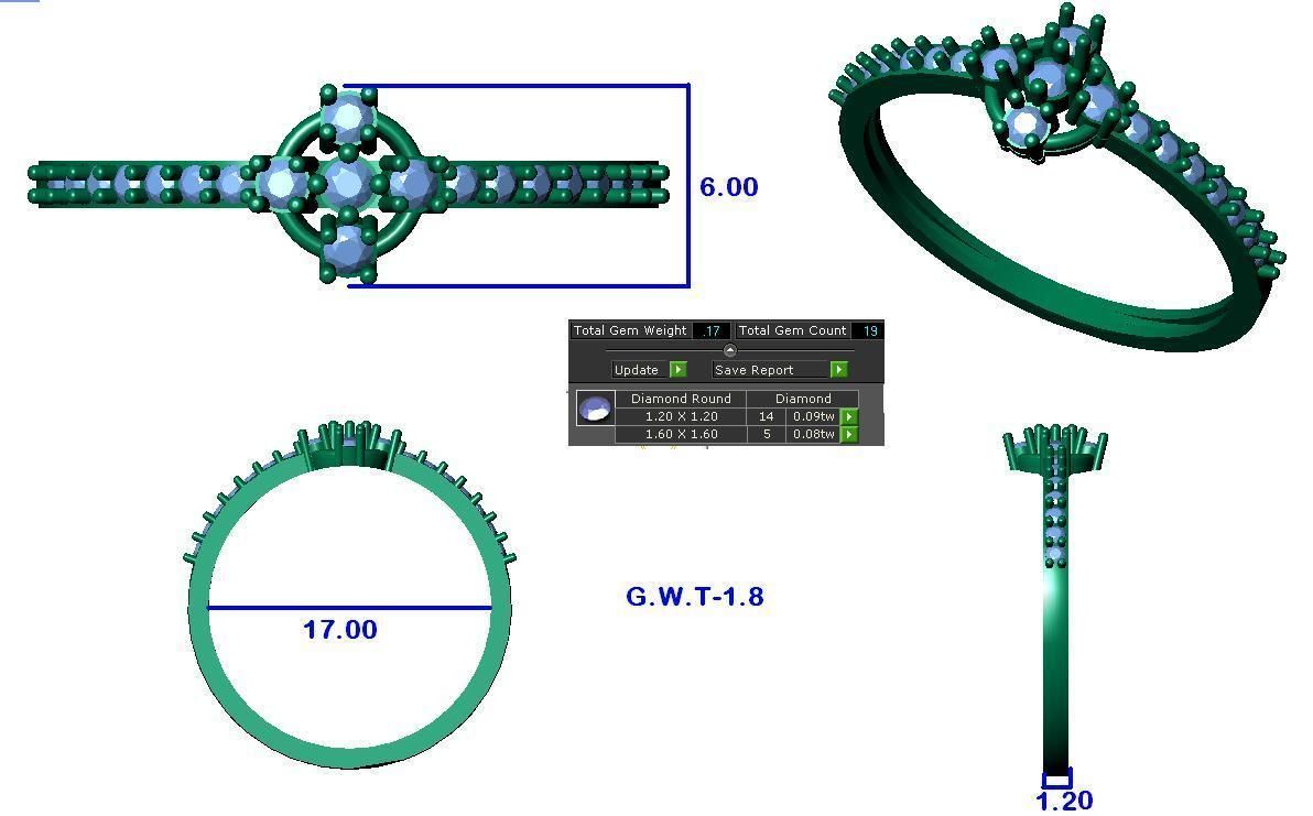 Solitaire Women Engagement Ring 3dm STL OBJ FBX Renders Details 3D print model_3