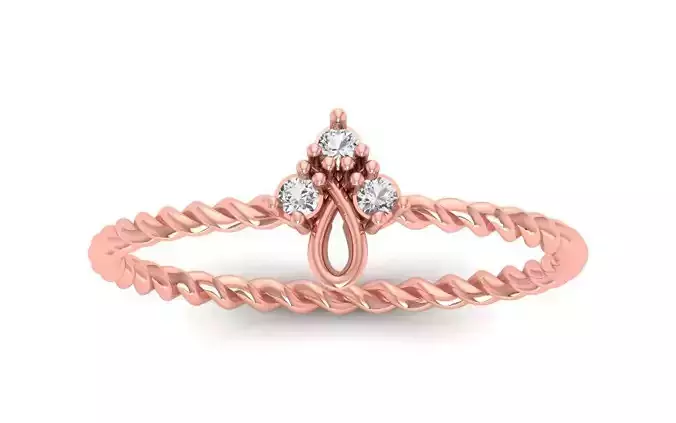 Solitaire Women Engagement Ring 3dm STL OBJ FBX Renders Details