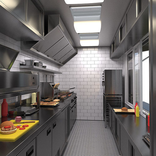 Food Truck Sprinter 3D model 7