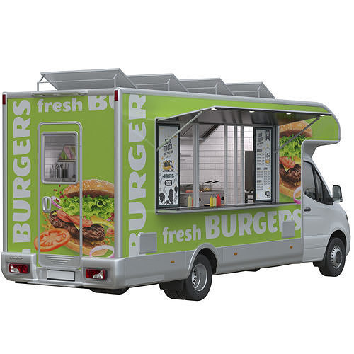 Food Truck Sprinter 3D model 4