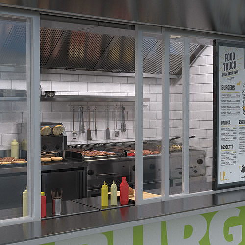 Food Truck Sprinter 3D model 6