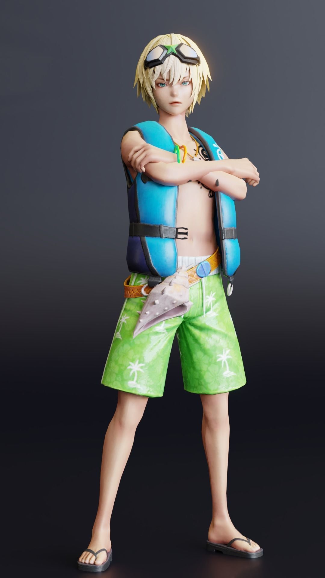 walmart Luffy  Low-poly 3D model_3