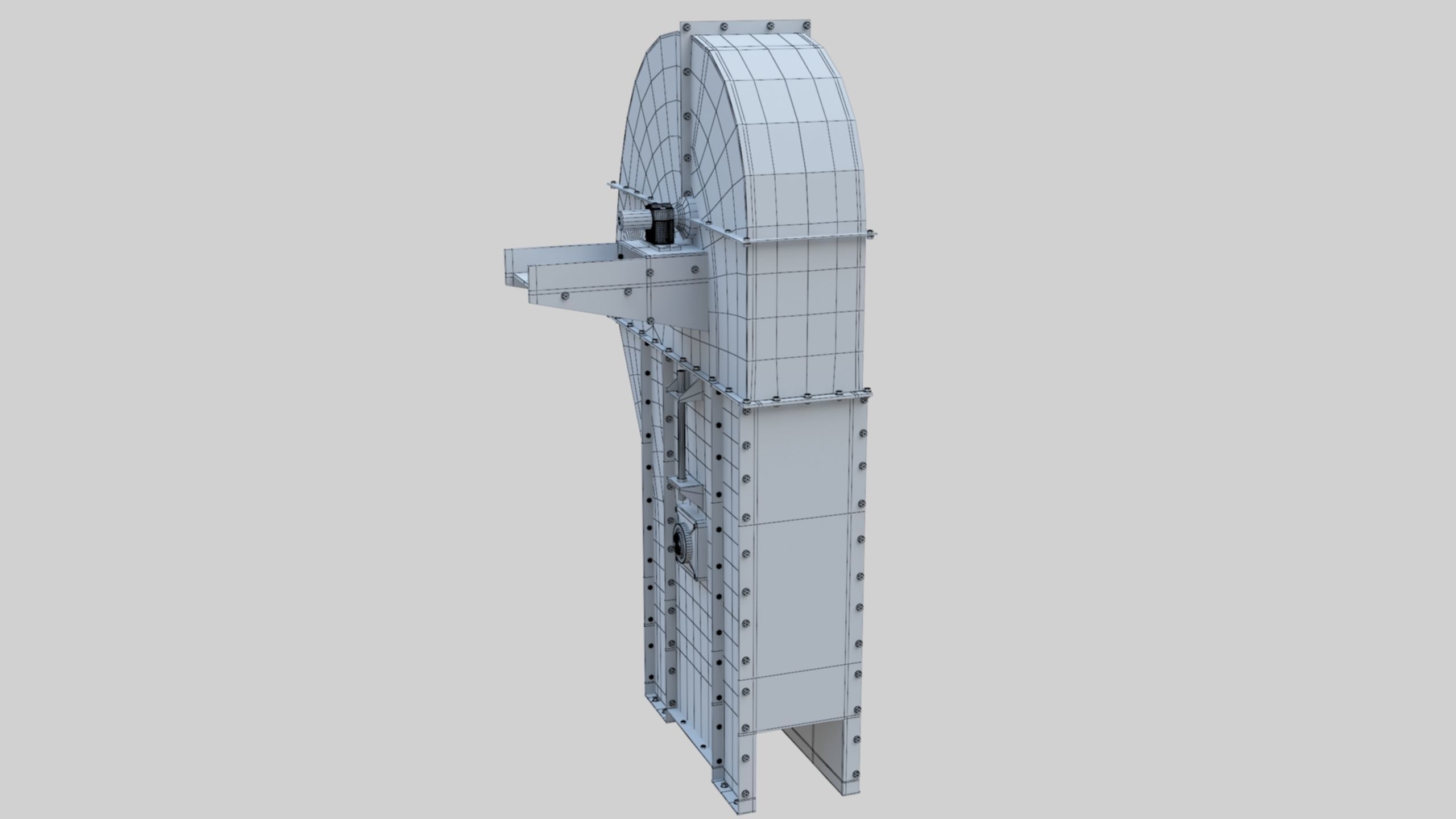 Bucket Elevator - Wheat Grain Flour Milling Machine Low-poly 3D model_9