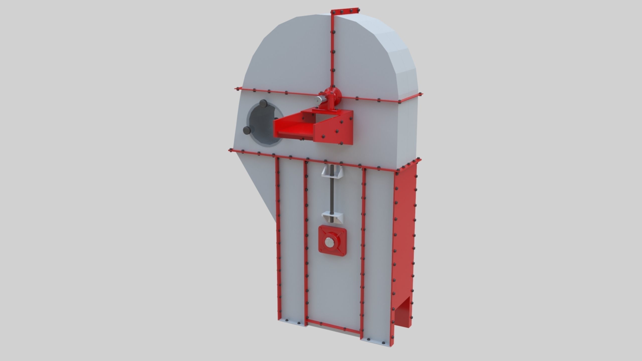Bucket Elevator - Wheat Grain Flour Milling Machine Low-poly 3D model_1