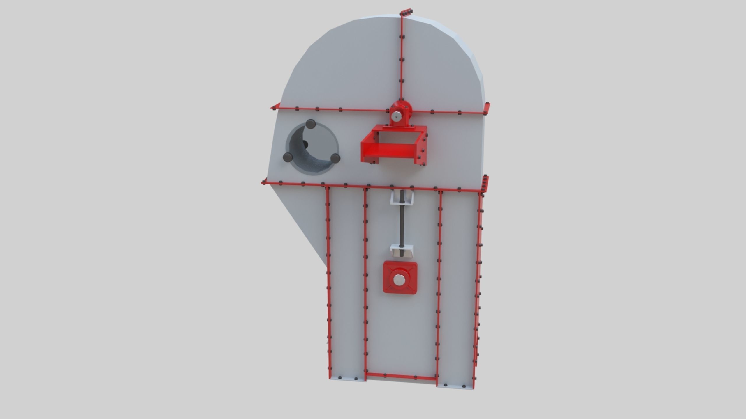 Bucket Elevator - Wheat Grain Flour Milling Machine Low-poly 3D model_36